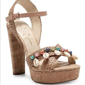 Jessica Simpson Ivriele Shell Cork Platform Sandals